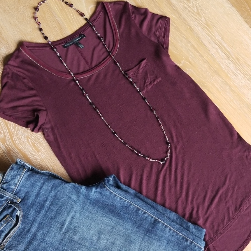 2/$15 ❤ WHITE HOUSE BLACK MARKET Maroon Tee